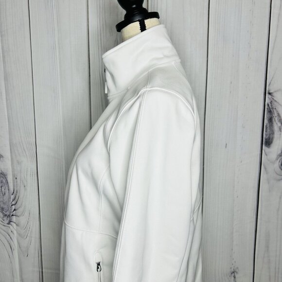 The North Face Women’s White Windwall Fleece Jacket Full Zip Long Sleeve Sz M - Picture 8 of 13